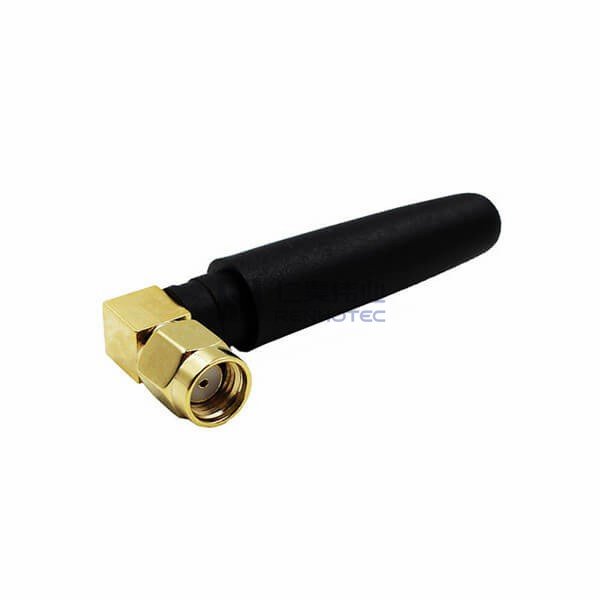 Right Angle 2.4G WiFi 3dBi Short Rubber Antenna with Reversed Pole SMA Male Connector