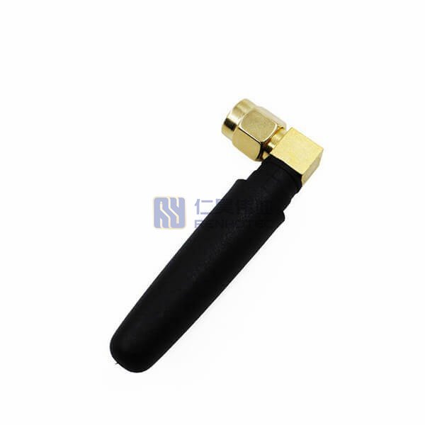 Right Angle 2.4G WiFi 3dBi Short Rubber Antenna with Reversed Pole SMA Male Connector