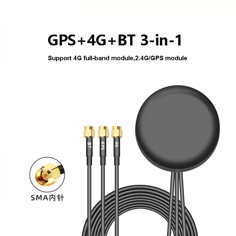 1.5M/3M Customized 4g 3g Gps Gnss Wifi/bluetooth Car Puck Antenna 3 In 1 Combo Cabinet Antenna SMA-J Male