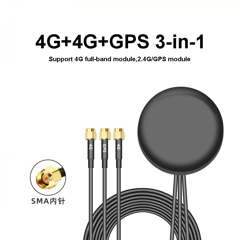 1.5M/3M Customized 4g 3g Gps Gnss Wifi/bluetooth Car Puck Antenna 3 In 1 Combo Cabinet Antenna SMA-J Male