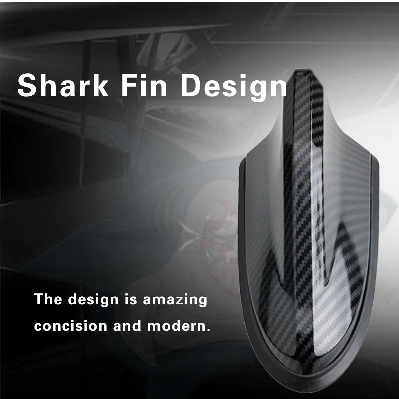 16CM Universal Carbon Fiber Look Car Roof Top Mount Shark Fin Aerial Antenna Toppers Auto Radio AM FM Antenna Signal Amplifier