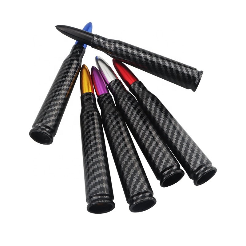 Automotive Carbon Fiber Bullet Antenna Anti-theft Copper Coil Bullet Short Antenna Kit Universal Converter Aluminum Alloy for Al