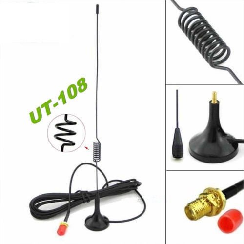 UT-108 144 430MHz Dual Band SMA-Female Connector Magnetic Base Car Antenna VHF UHF Mobile Antenna NA-UT108