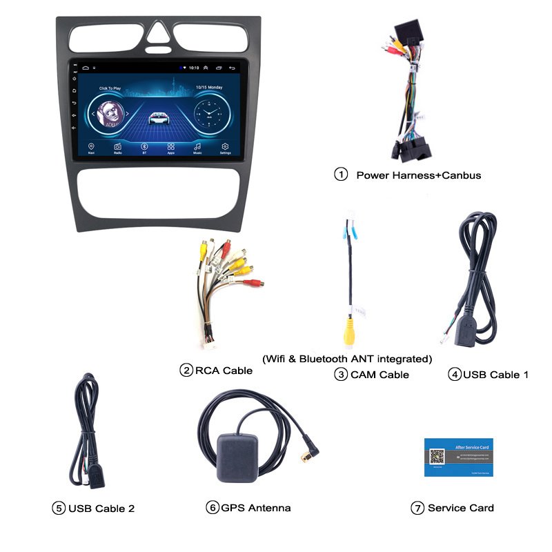 Android Car Multimedia Gps Player for Mercedes Benz W209 W203 W168 M ML W463 Viano W639 BT WIFI SWC(d2c091f5)