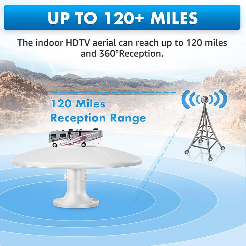 Factory Hot Sell High Gain Amplifier Signal Booster UHF VHF Long Range Smart TV Outdoor RV Aerial Digital Car TV Antenna