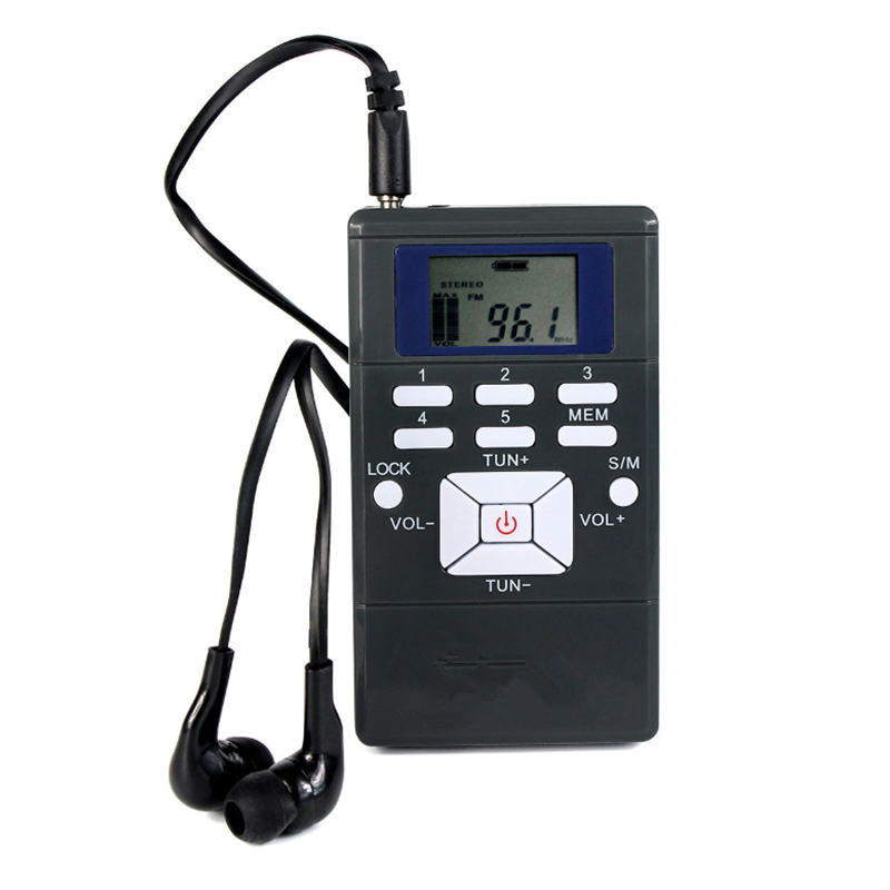 Wholesale Hot Sale Mini Portable Pocket Radio Receiver White Radio With Earphone Radio Battery for Walk Gym Camping Digital Fm