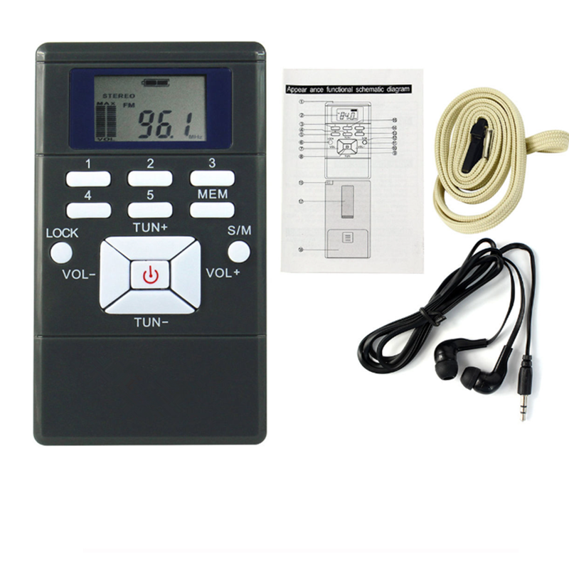 Wholesale Hot Sale Mini Portable Pocket Radio Receiver White Radio With Earphone Radio Battery for Walk Gym Camping Digital Fm