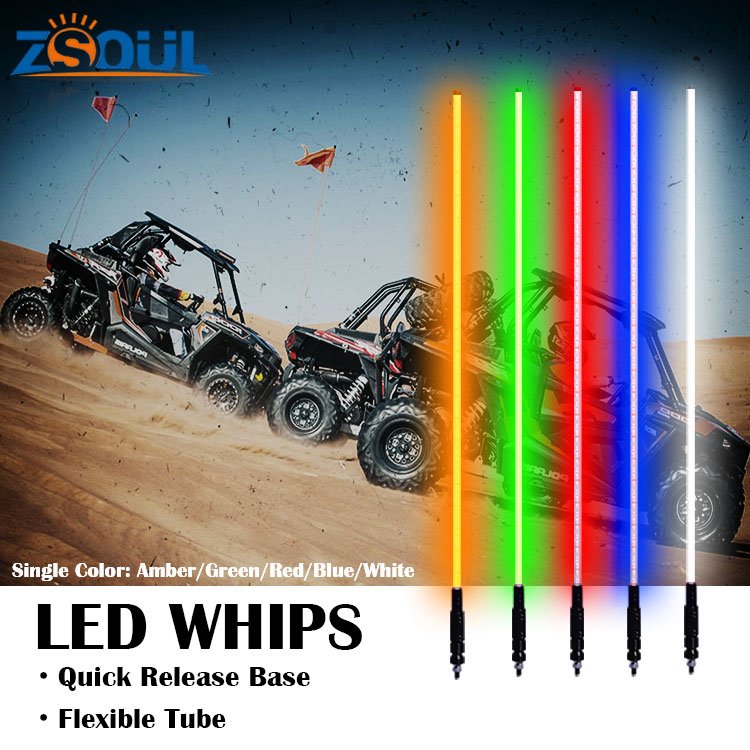 Hot Selling Mining Safety Whip RGB LED Whip with Reflective Flag for Warning Single Color or RGB