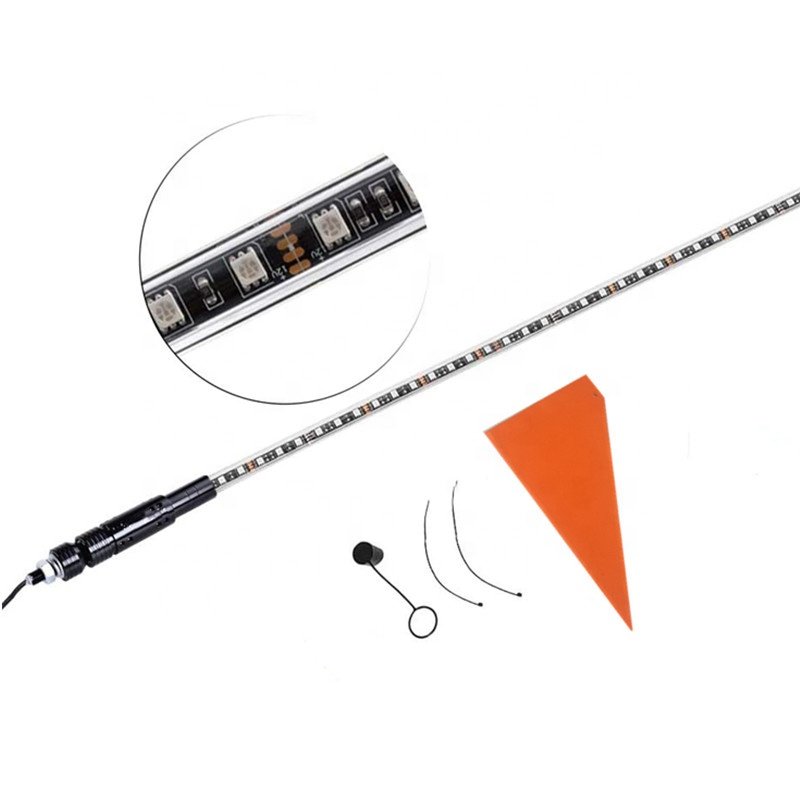 Hot Selling Mining Safety Whip RGB LED Whip with Reflective Flag for Warning Single Color or RGB
