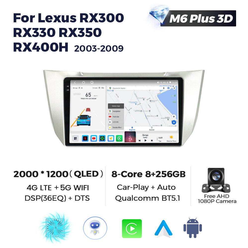 MEKEDE M6 PRO 3D Android Car Stereo System GPS BT for Lexus RX300 RX330 RX350 RX400H 2003-2009 BT GPS Navigation Cooling Fan