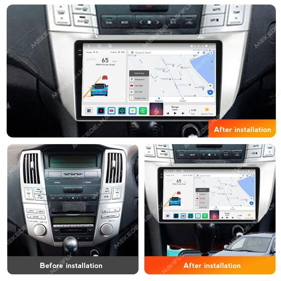 MEKEDE M6 PRO 3D Android Car Stereo System GPS BT for Lexus RX300 RX330 RX350 RX400H 2003-2009 BT GPS Navigation Cooling Fan