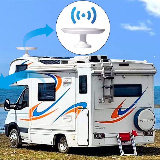 TV Remote Controlled Rotating Car Hdtv Antenna Outdoor Powerful Indoor Tv with Amplifier 60cm Satellite Dish