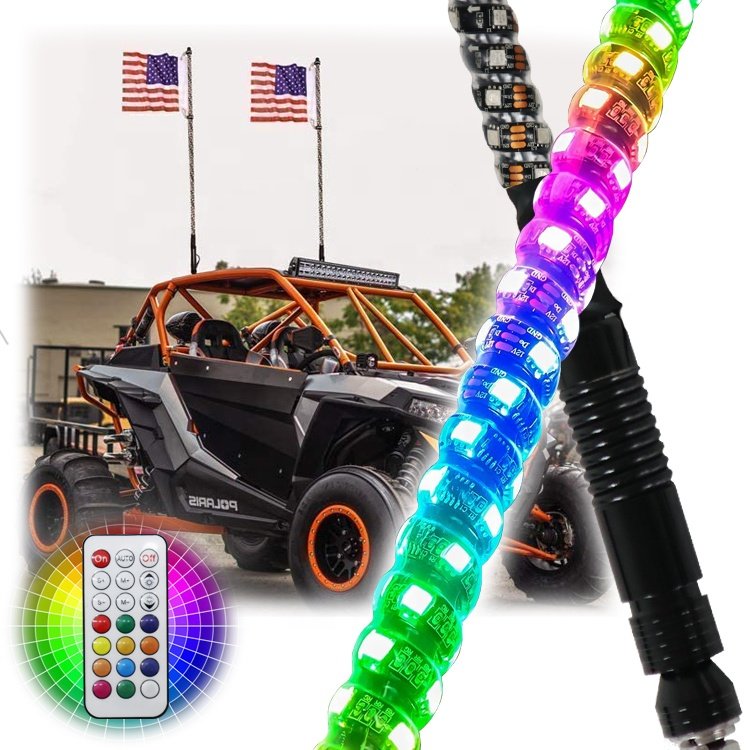 Safety RGB and White 30W Car LED Fog Light Running Light for Jeep for ATV UTV RZR Release Whip