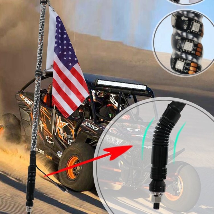 Safety RGB and White 30W Car LED Fog Light Running Light for Jeep for ATV UTV RZR Release Whip