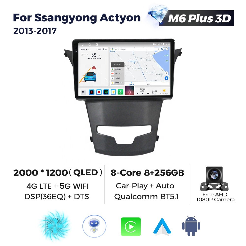 M6 PRO 4G LTE Car Stereo Touch Screen Android for SsangYong Korando 3 Actyon 2 2003-2017 BT GPS DSP WIFI Car Multimedia Player