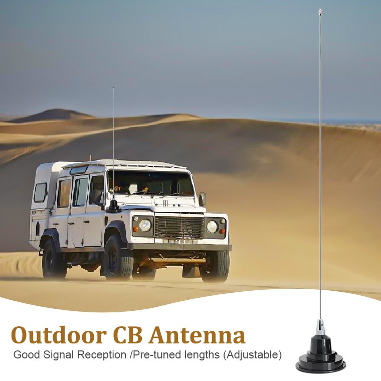 27 Mhz Flexible Stainless Steel Magnet Mount Car Trucker CB Mobile Antenna