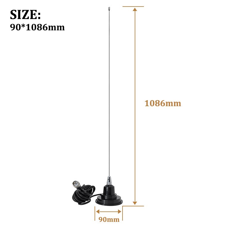 27 Mhz Flexible Stainless Steel Magnet Mount Car Trucker CB Mobile Antenna