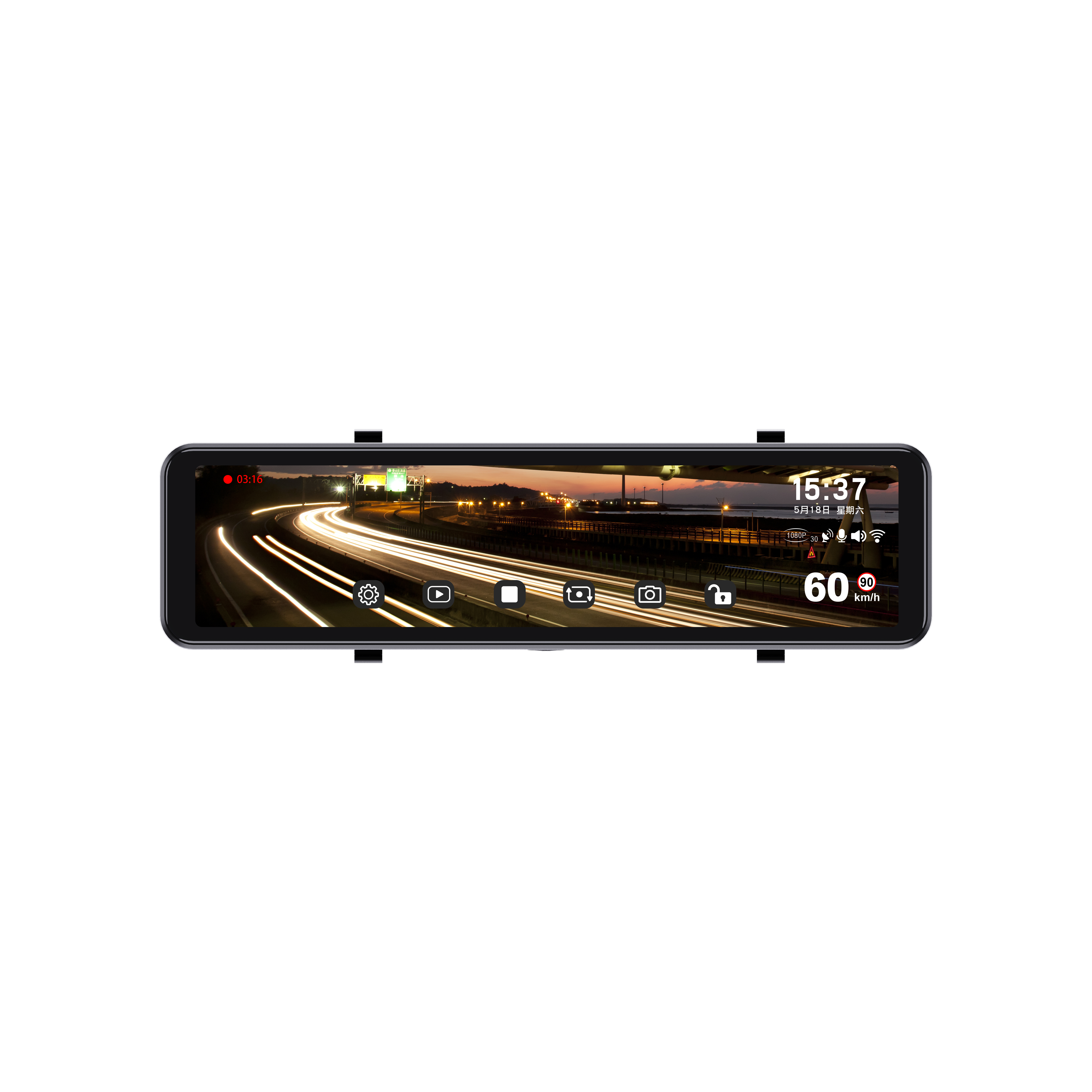 Hot Selling 28.9X3.75X7.2 Cm(L*D*H) 70Mai Car Black Box Camera Video Recorder With 11.88 Inch Ips Color Screen For Car