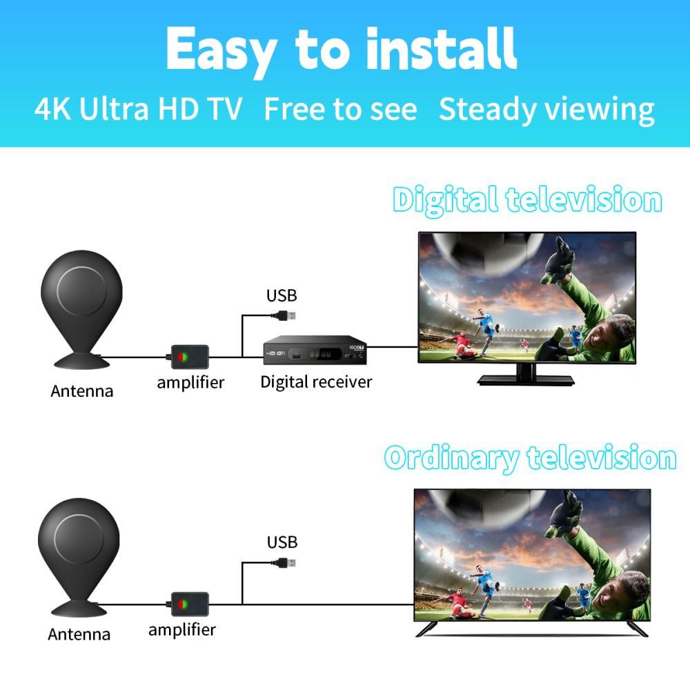 New Selling Smart Best Antenna TV Indoor Outdoor Digital Car TV Antenna WiFi TV Booster Antenna