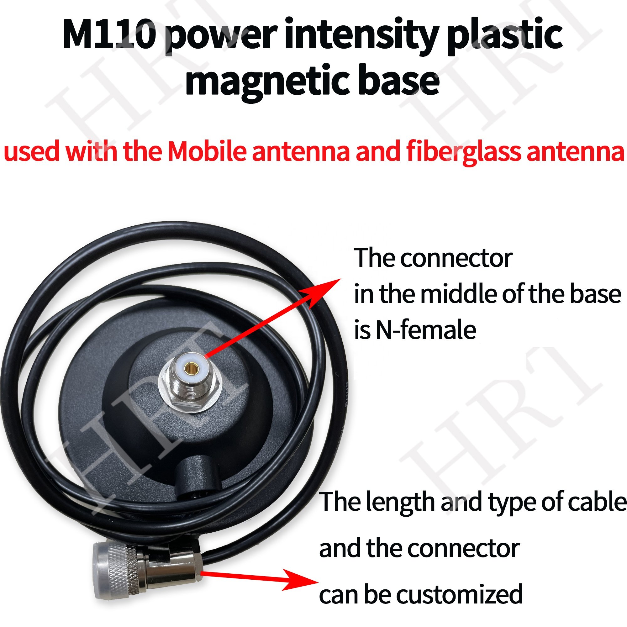 144/433MHz VHF/UHF high gain 3.5dbi/5.5dbi mobile car radio antenne with large magnetic base