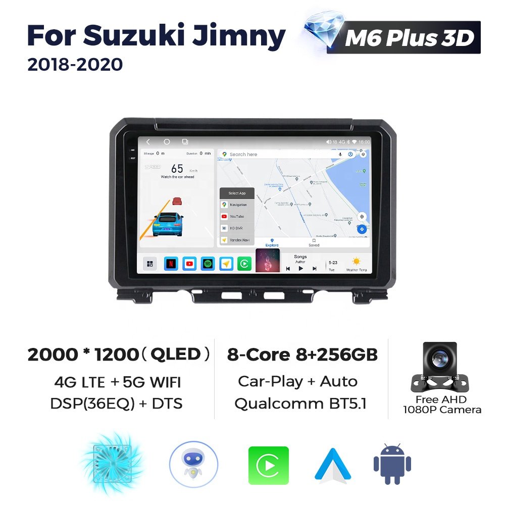 MEKEDE M6 PRO 3D Android 2000*1200 QLED 9 Inch Car Radio 2 Din for Suzuki Jimny 2018-2020 DSP BT5.1 Car Video Screen