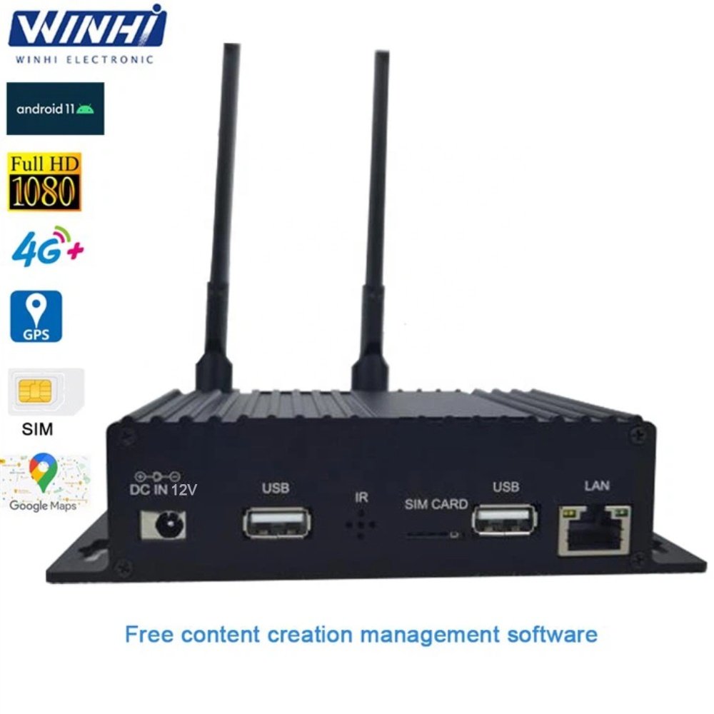 MPC1920-4G CMS GPS Google Play Cat.7 4G Module SIM Card 1080P Android 11 Digital Signage Video Player TV BOX for Bus Car Taxi