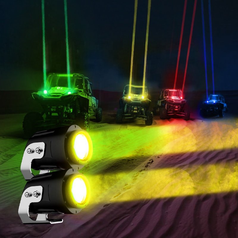 Boat Whip Light Flexible Car Laser Fog Light Bumper Four Color Laser Led Whip Lights Whipless Antenna Remote