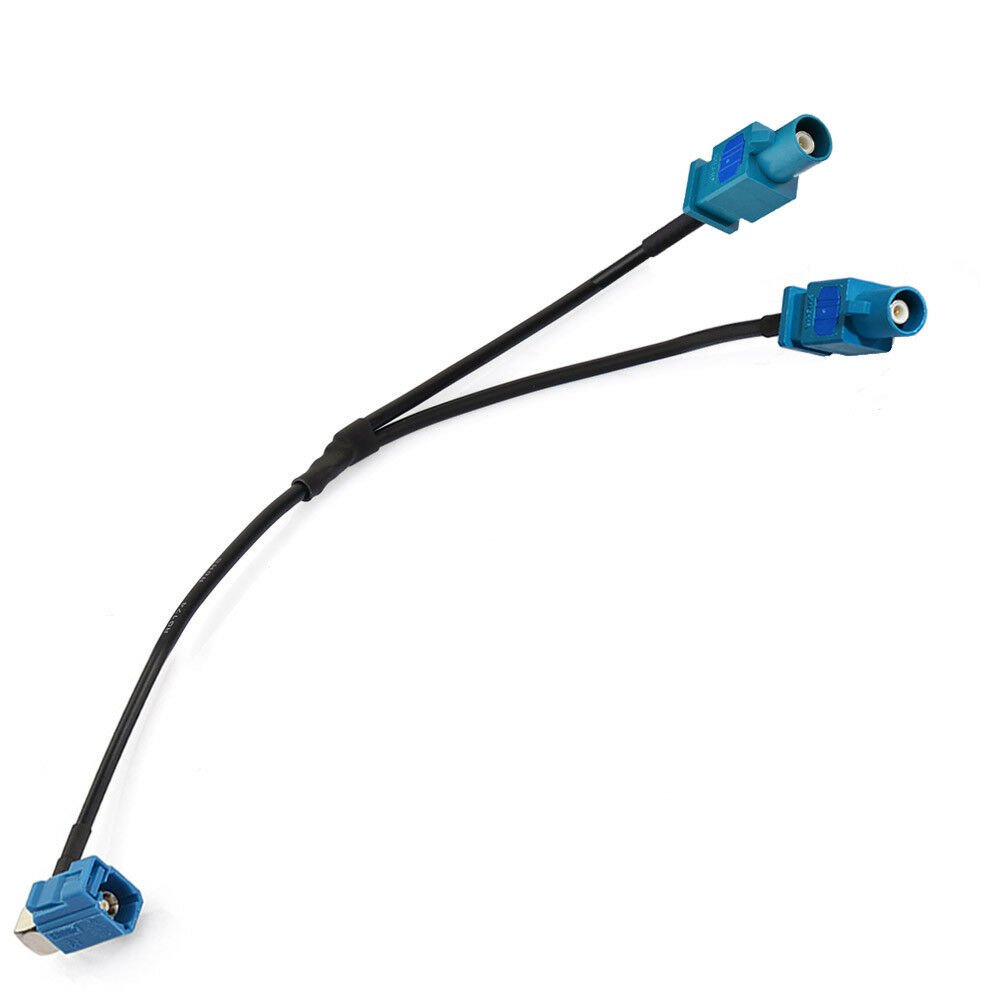 Universal Fakra Z Female RA to Dual Fakra Z Male Y-Splitter Antenna Adapter Cable 12" for VW AUDI BMW BENZ Car Stereo Upgrade