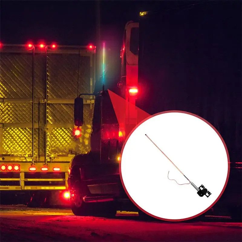 Car Truck 12-24V Universal Antenna Decoration LED Modify Colorful Flowing Light Warning Flashing Navigation Running Light