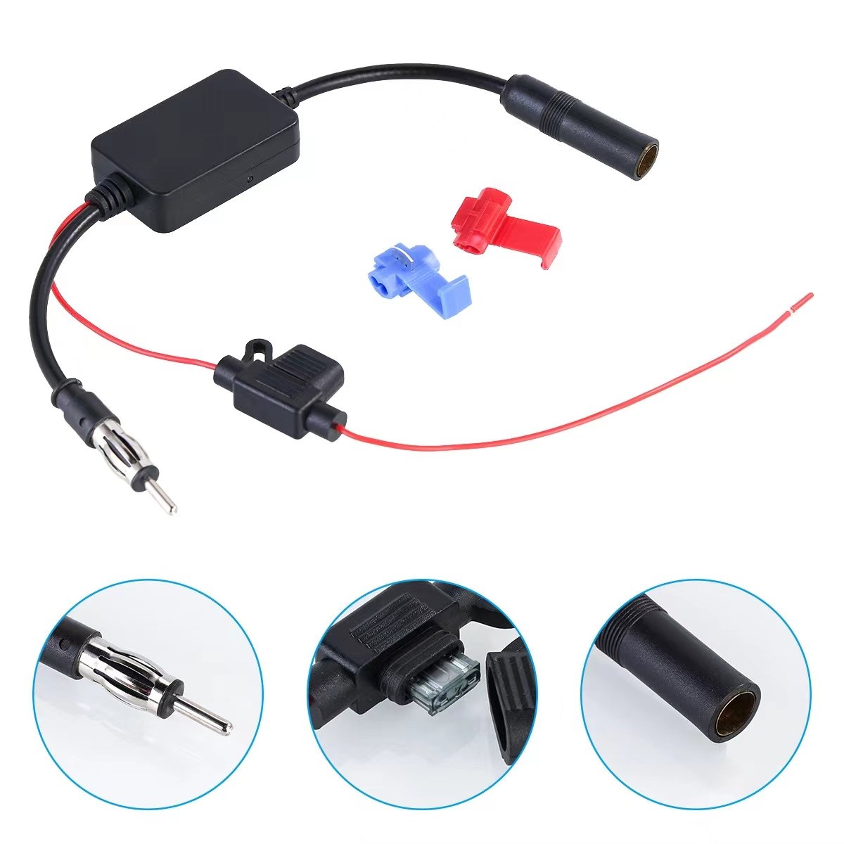 Manufacturer Direct Sales Luxury Version ANT-208FM Car Radio Antenna Amplifier AM DAB FM Antenna Amplifier