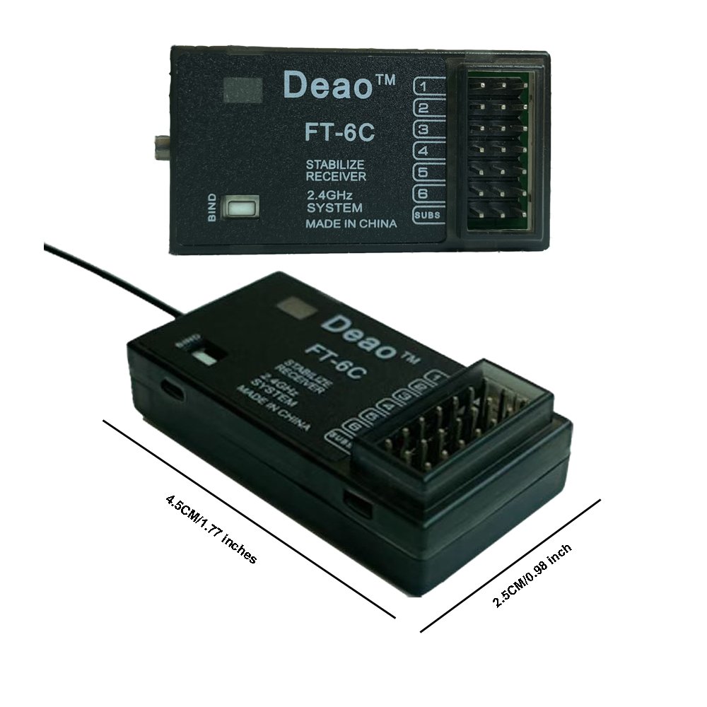 Deao Remote Control with the Receiver 2.4 G Built-in Antenna Low Voltage Alarm for RC Airplane Helicopter Car Boat