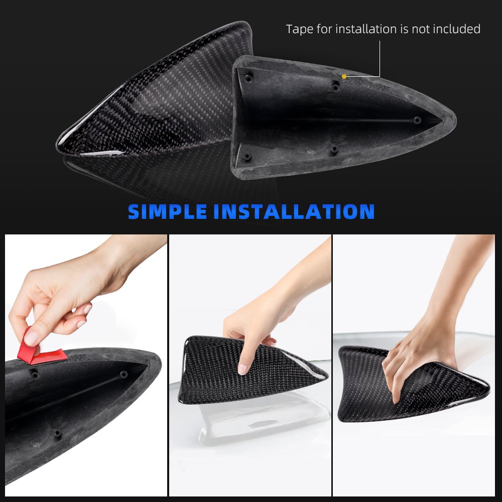 Carbon Fiber Shark Fin Roof Antenna Car AUTO Aerial FM/AM Radio Signal Universal
