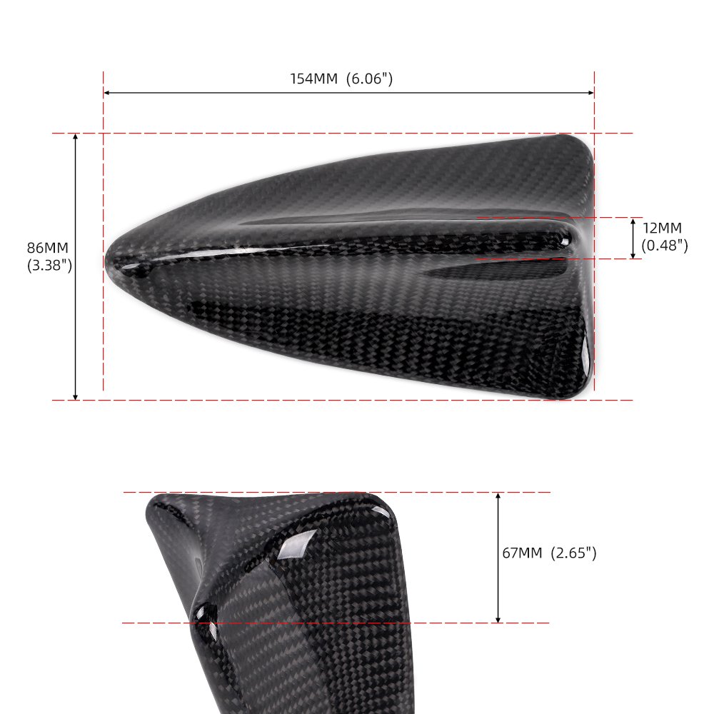 Carbon Fiber Shark Fin Roof Antenna Car AUTO Aerial FM/AM Radio Signal Universal