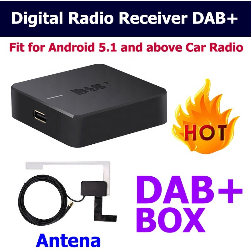2024 Top Seller in EU Digital DAB+ Car Radio Box Receiver DB03 USB Adapter DAB Antenna Box for Android 5.1 and Above Car Radio