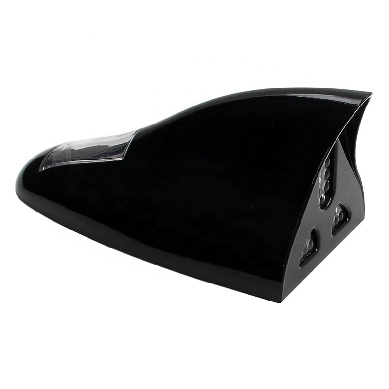 Solar Shark Fin Antenna LED Light Antennas Remote Control Roof Tail Flashing Warning Lights for Cars Accessories OEM D10C