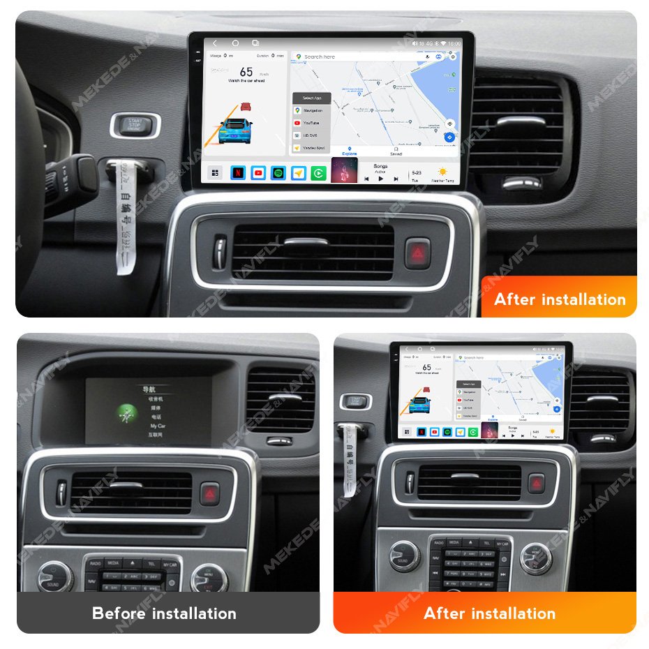 MEKEDE M6 Pro 3D Ips 1280*720 Qled 2000*1200 Car-play Auto Touch Screen Portable Wireless for volvo S60 v60 2011-2013
