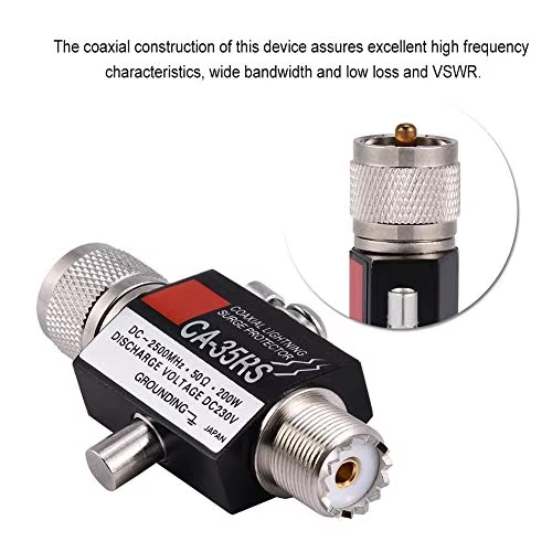 CA-35RS Coaxial Lightning Arrester Surge Protector for Repeater Coaxial Lightning Antenna Surge DC 2.5GHZ 50 Ohm 400W