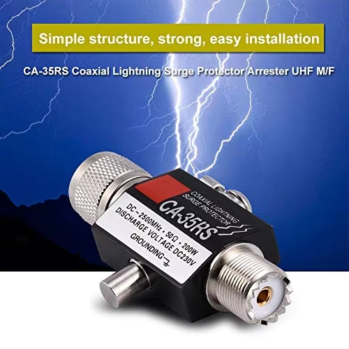 CA-35RS Coaxial Lightning Arrester Surge Protector for Repeater Coaxial Lightning Antenna Surge DC 2.5GHZ 50 Ohm 400W