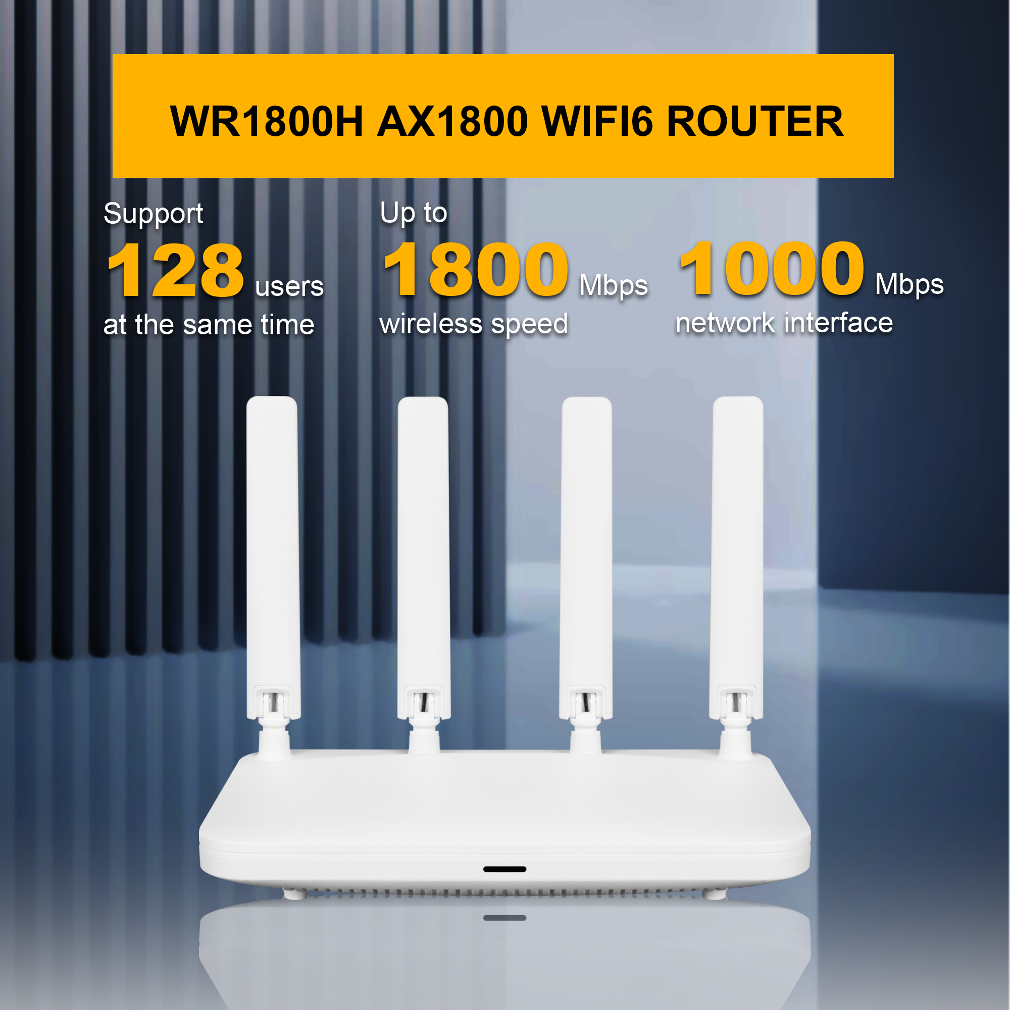 Hot Sales WR1800H Home WiFi Router AX1800 Gigabit Port LAN WAN WiFi Network 2.4G/5G IPv4 IPv6 Wireless Router Wifi