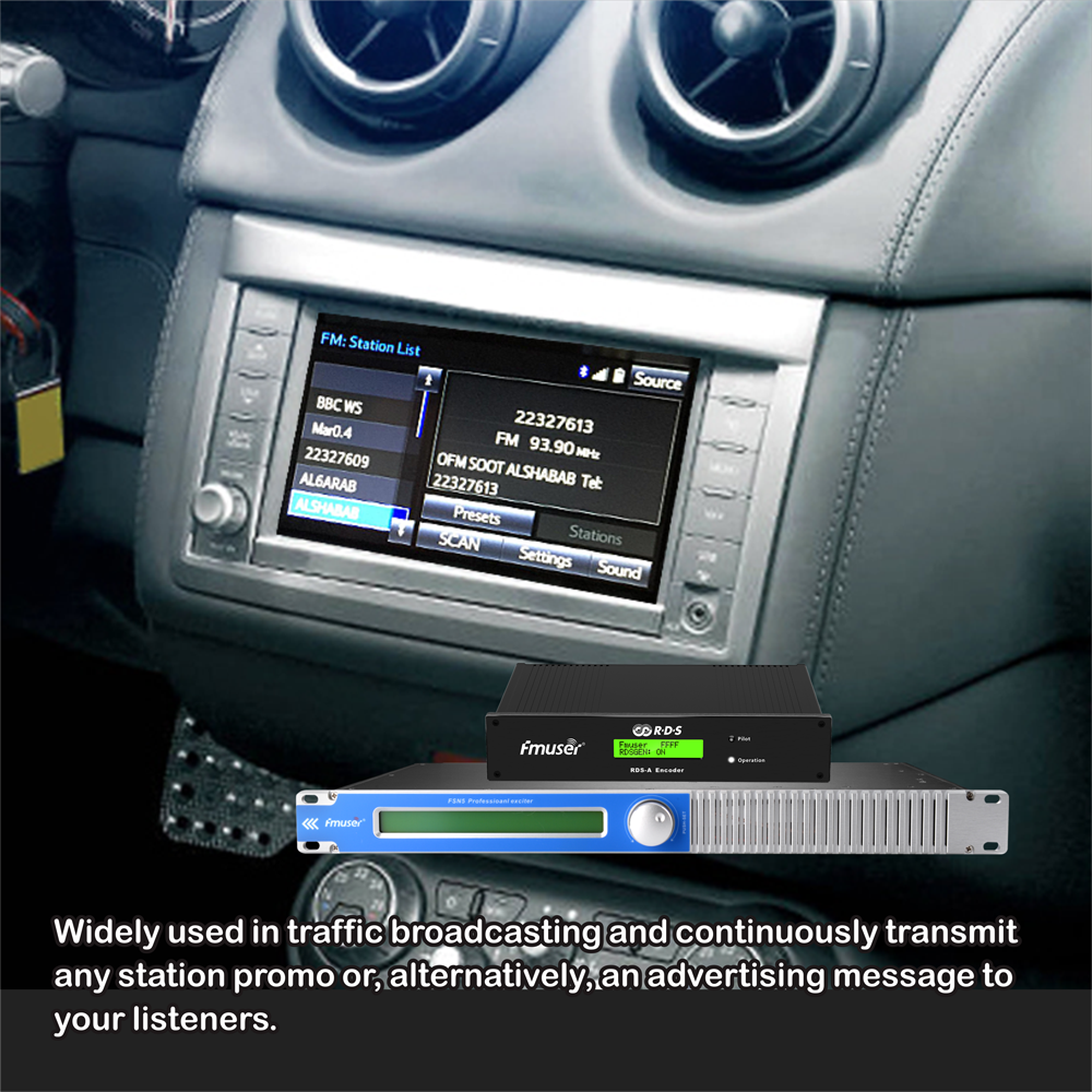 FMUSER FMT5.0-50L 50W Radio Broadcast Long Range FM Transmitter + RDS Encoder +DP100 Dipole Antenna for Radio Station