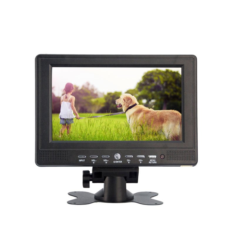 Free Shipping Cheap Price 7inch Analog TV NTSC PAL SECAM Monitor With USB TF Crad Slot