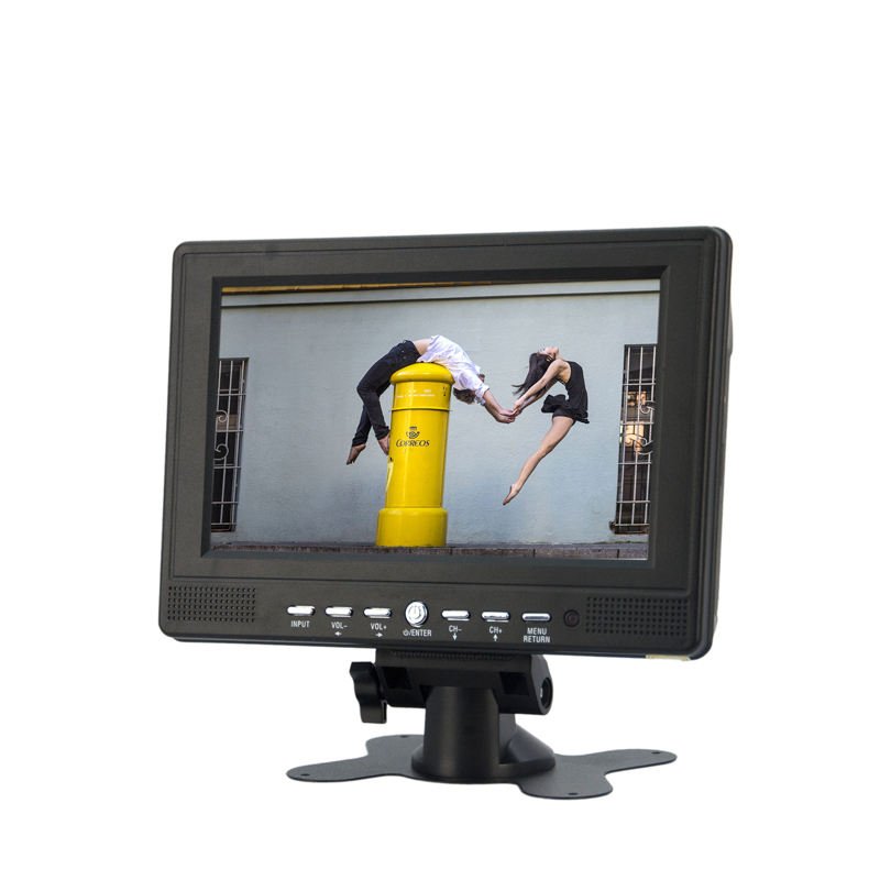 Free Shipping Cheap Price 7inch Analog TV NTSC PAL SECAM Monitor With USB TF Crad Slot