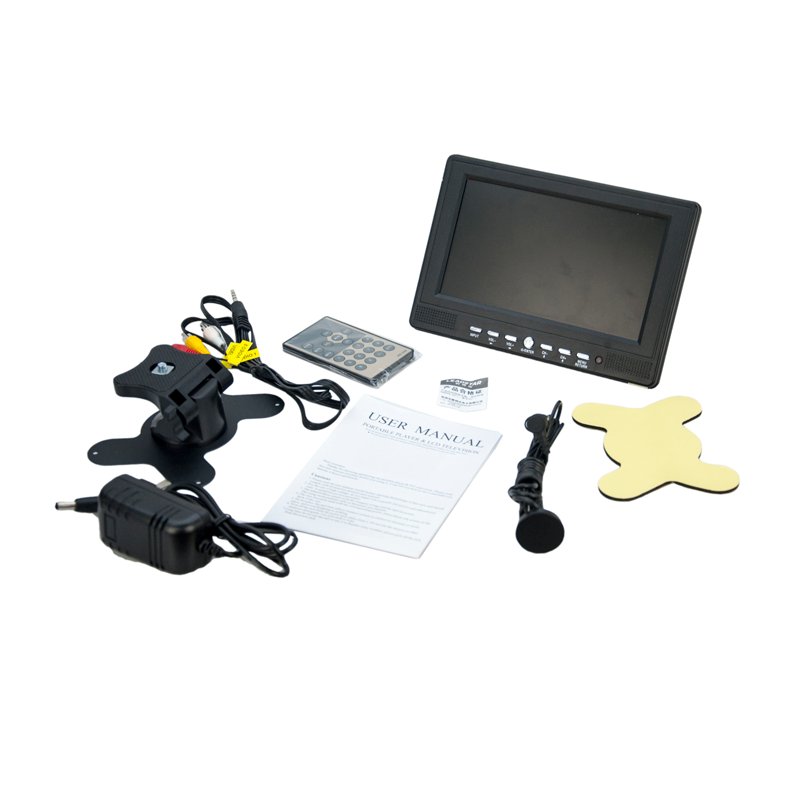Free Shipping Cheap Price 7inch Analog TV NTSC PAL SECAM Monitor With USB TF Crad Slot