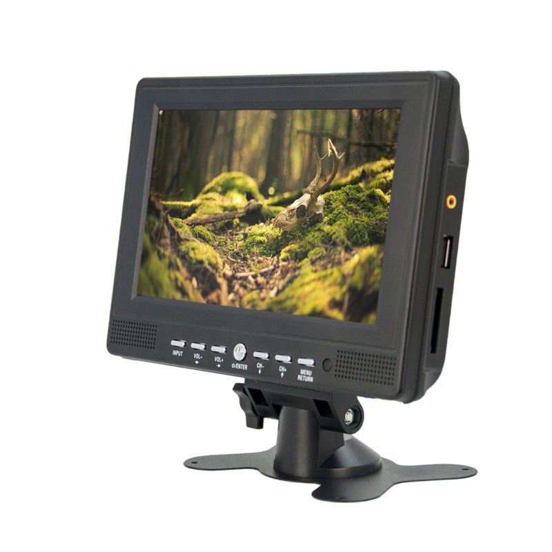 Free Shipping Cheap Price 7inch Analog TV NTSC PAL SECAM Monitor With USB TF Crad Slot