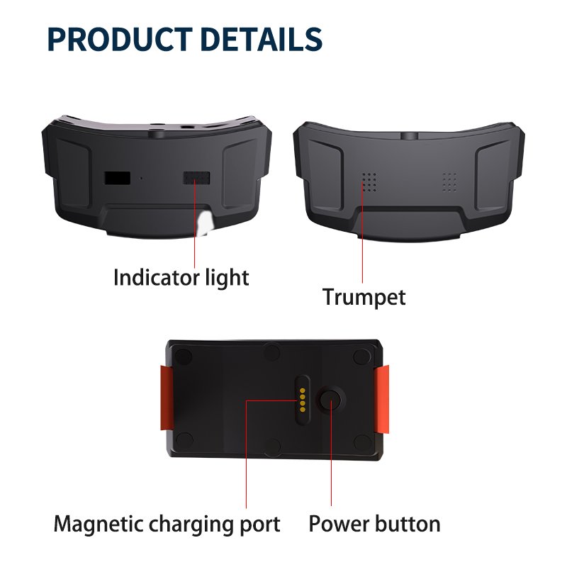AHGUEP 4G GPS Dog Tracker Collar Silicone Hunting Gear Training Function Compatible Android OS GPS GSM GPRS GLONASS Beidou IP67