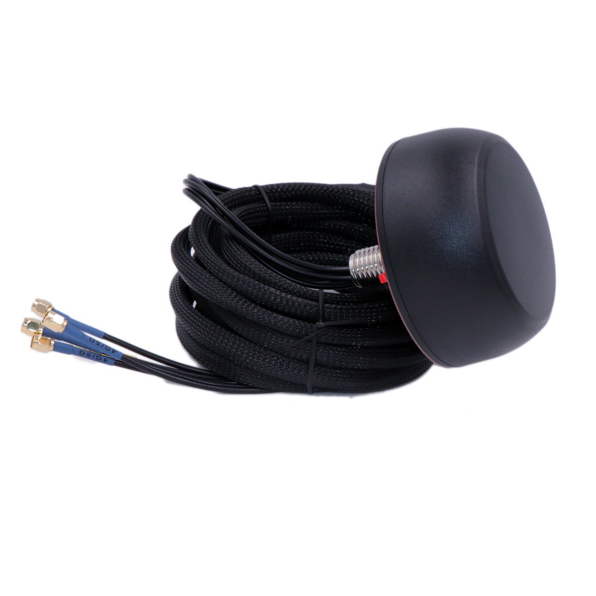 IP68 waterproof 5-in-1 vehicle mount 4G LTE 5G FR1 WiFi GNSS low-profile omnidirectional outdoor puck antenna