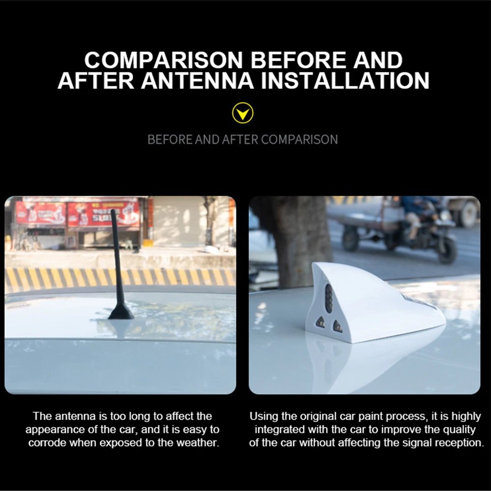Universal Shark Fin Antenna Light Car Solar LED Anti Collision Light Warning Lights Automobile Modeling Decorating Accessories