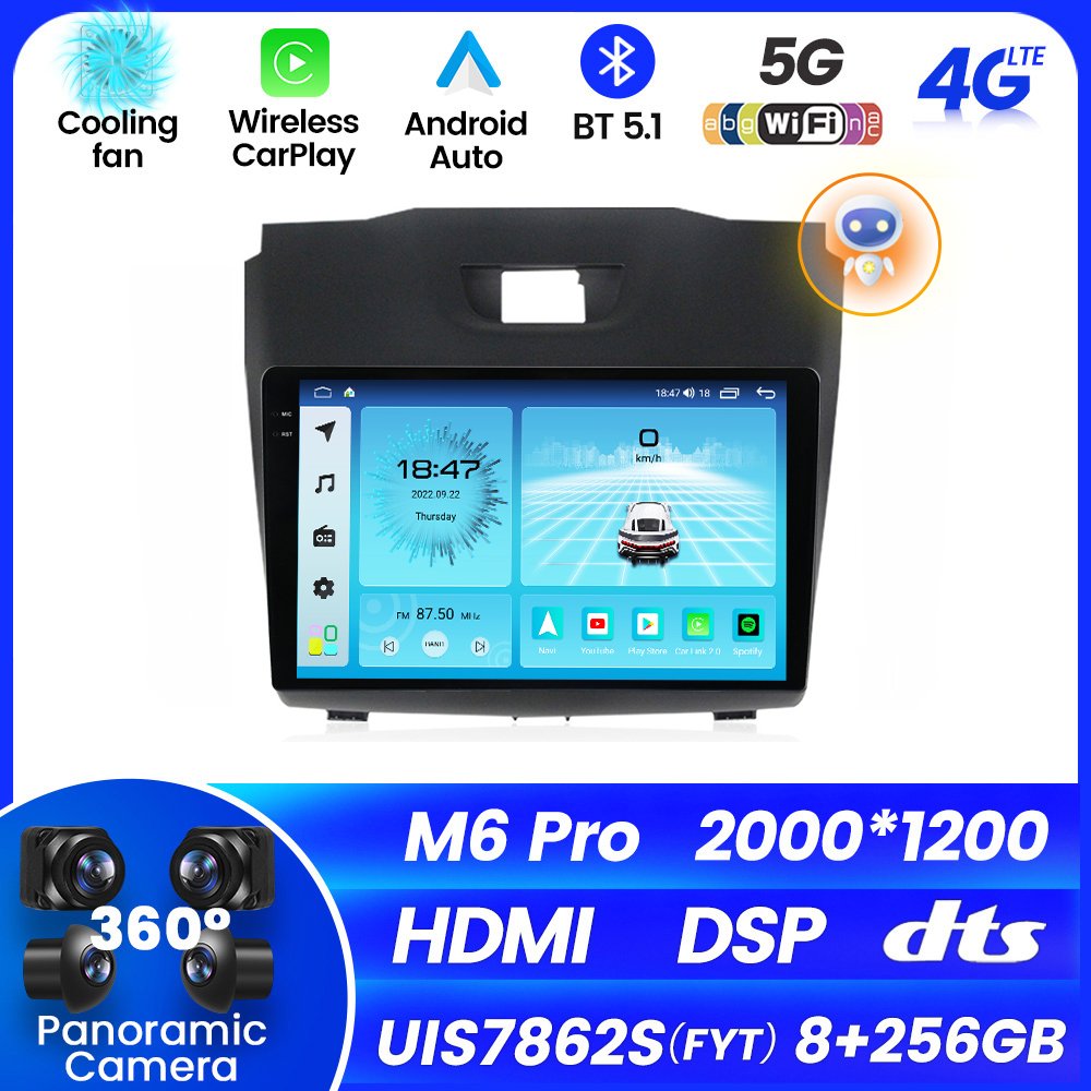 MEKEDE M6 PRO Android 12 QLED Car Multimedia Audio System for Isuzu D-Max 2015 2018