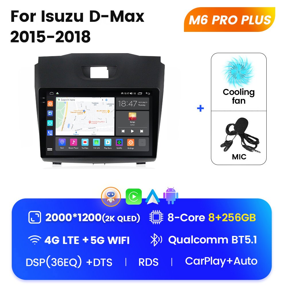 MEKEDE M6 PRO Android 12 QLED Car Multimedia Audio System for Isuzu D-Max 2015 2018