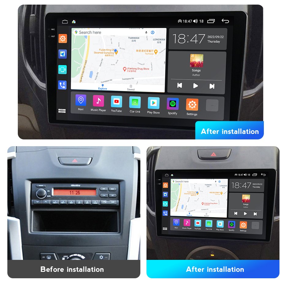 MEKEDE M6 PRO Android 12 QLED Car Multimedia Audio System for Isuzu D-Max 2015 2018